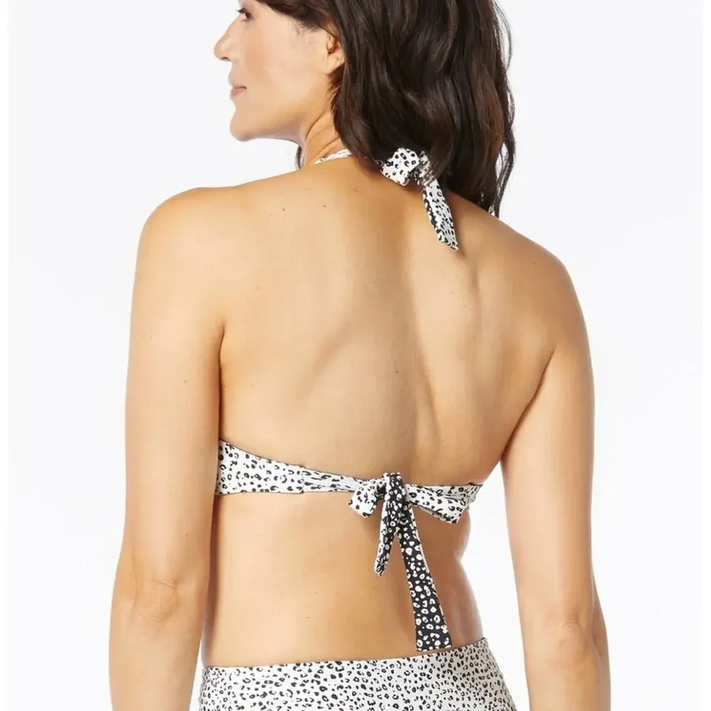 Coco Reef Island Cheetah Verso Twist Reversible UW Bikini Top 32/34D NWT